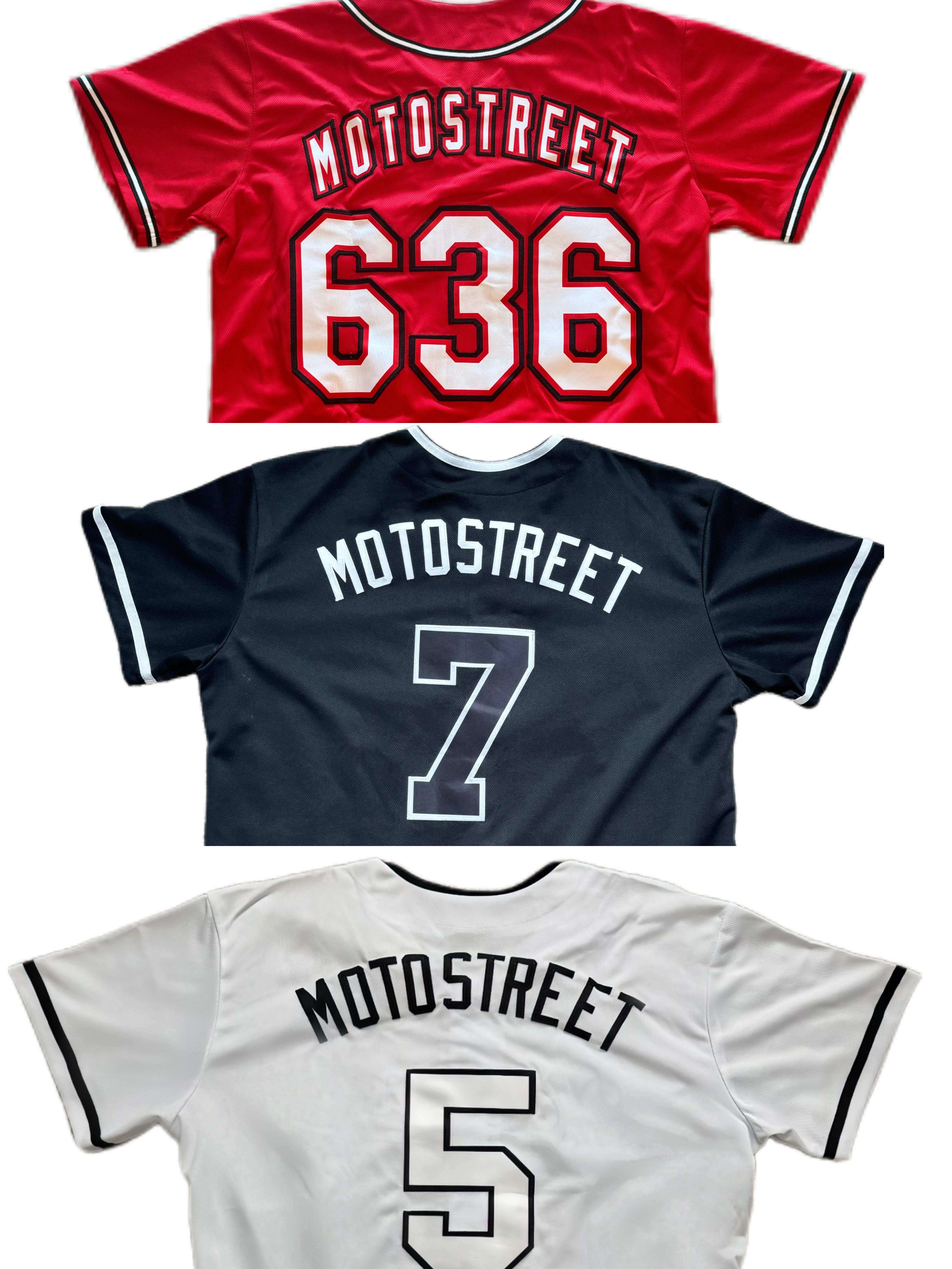 MotoStreet Jersey Pre-Order (Black, White, Red)