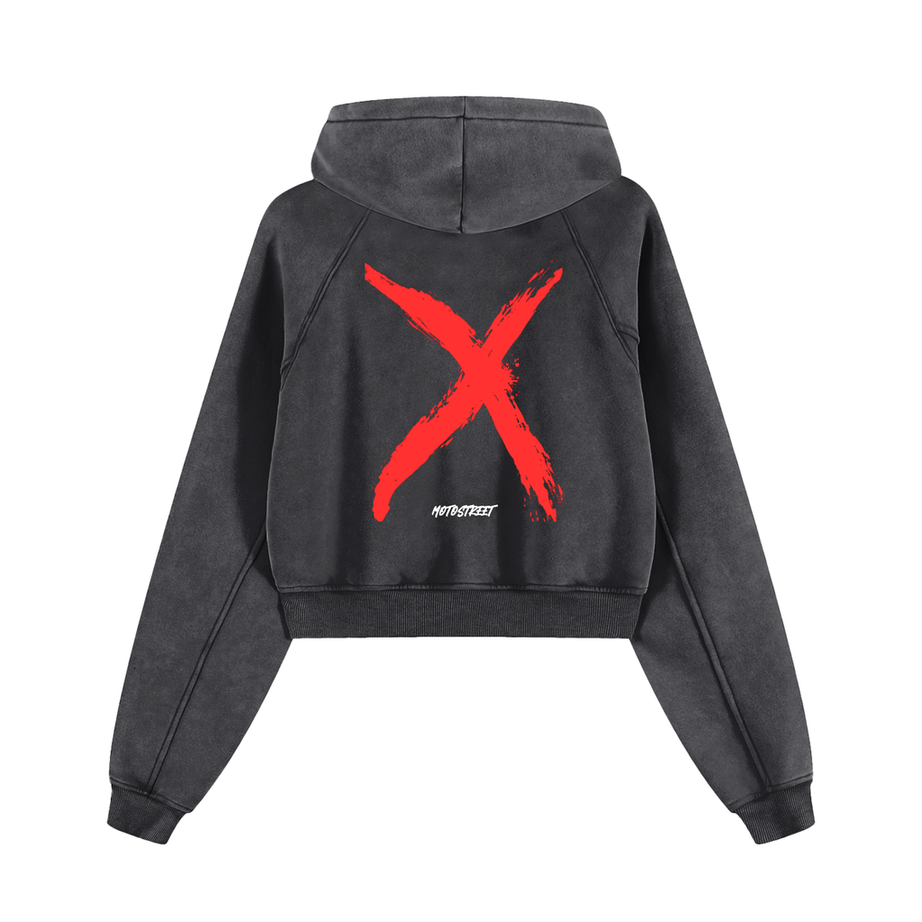 MotoStreet "X" Cropped Hoodie